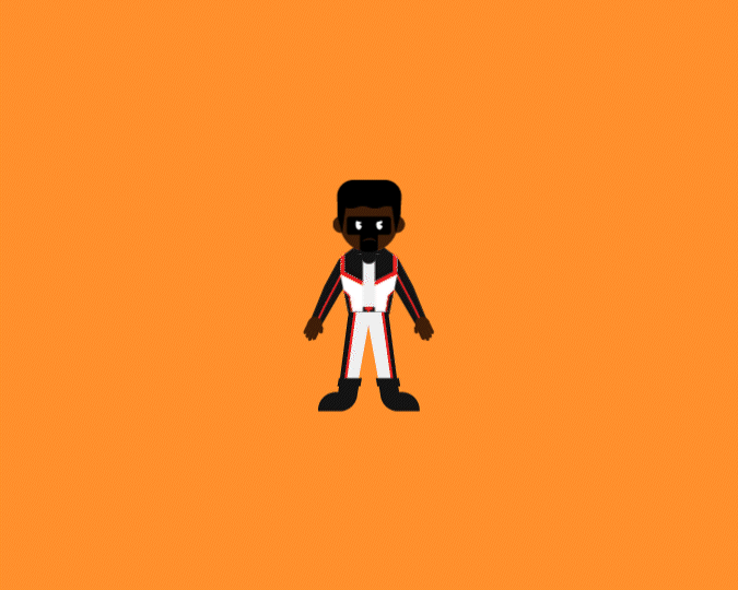 an animation of mister terrific from dc comics, illustrated by psinesthesia